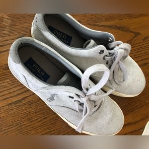 POLO Mens Gray Casual Lace Up Shoes   Size 10 1/2